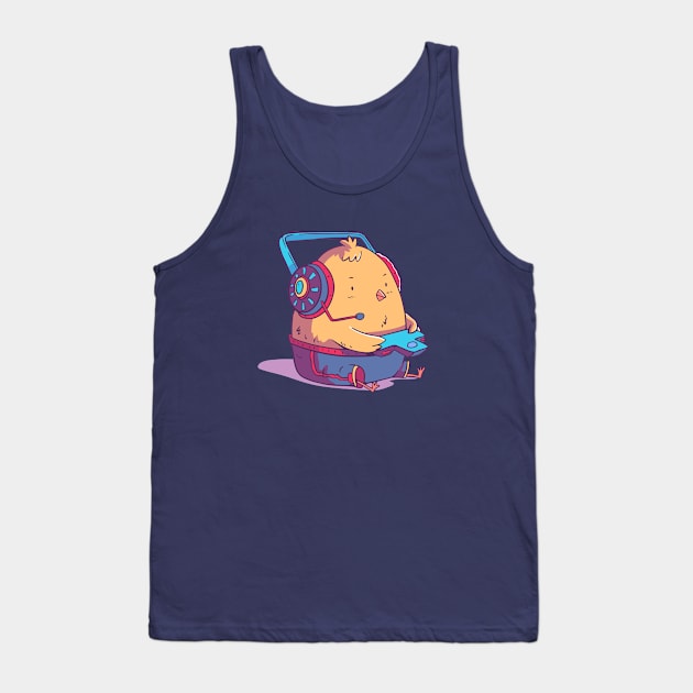 Gamer Chick // Funny Animals Playing Video Games Tank Top by SLAG_Creative